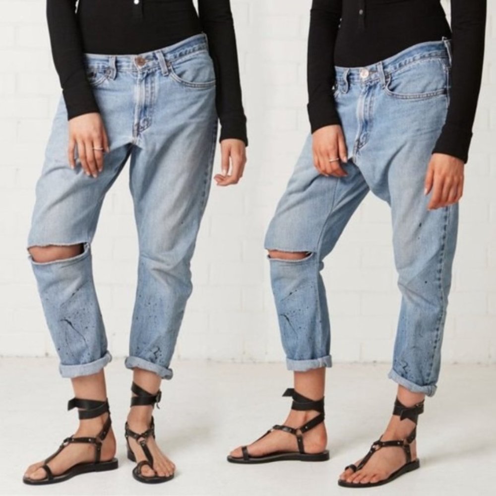 One Teaspoon Light Blue Distressed Women Jeans
